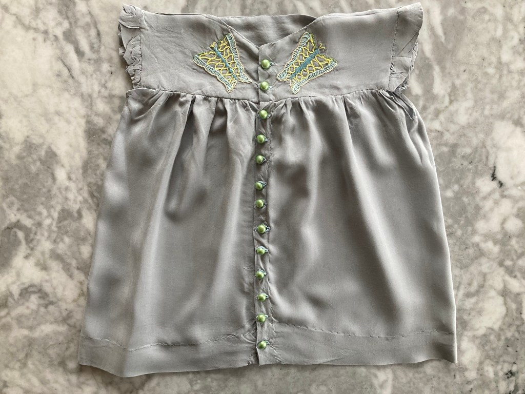 Finished sewing project: embroidered dress for a baby